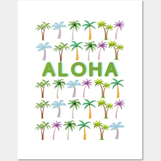 Aloha - Palm Tree Pattern Design Hawaii Lovers Posters and Art